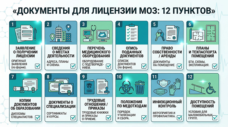 чек-лист документов для лицензии на мед практику в Украине