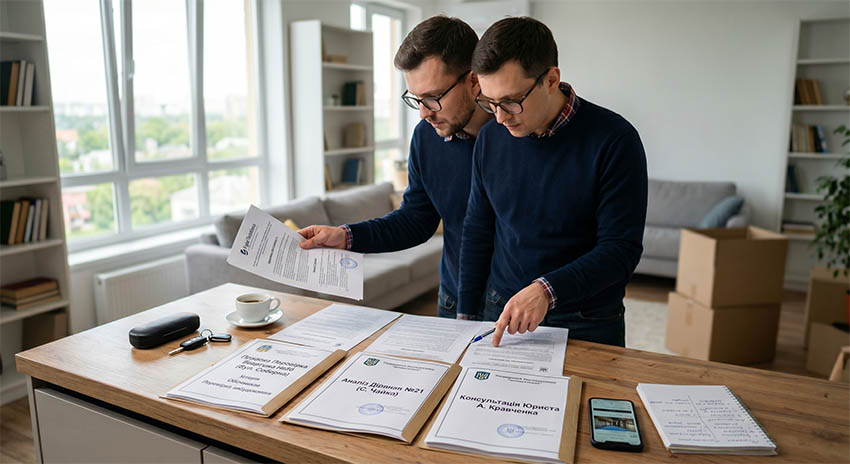 A buyer compares several legal consultations on checking an apartment or land plot before a transaction.