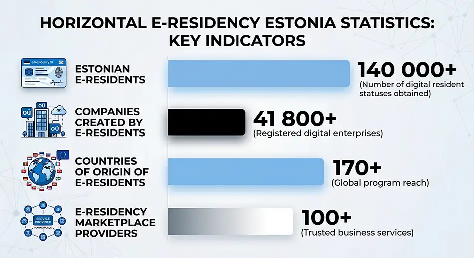the number of e-residents and the number of companies created by e-residents