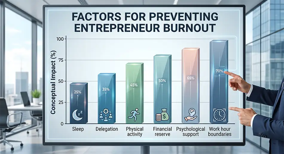 Entrepreneur burnout prevention factors