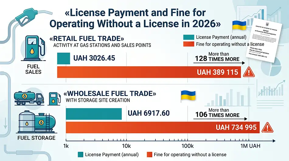 License fee and fine for operating without license in 2026