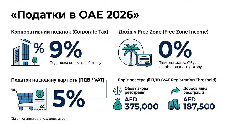 Податки в ОАЕ 2026