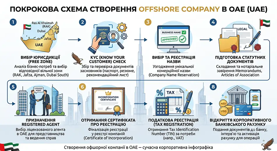 покрокова схема створення offshore company UAE