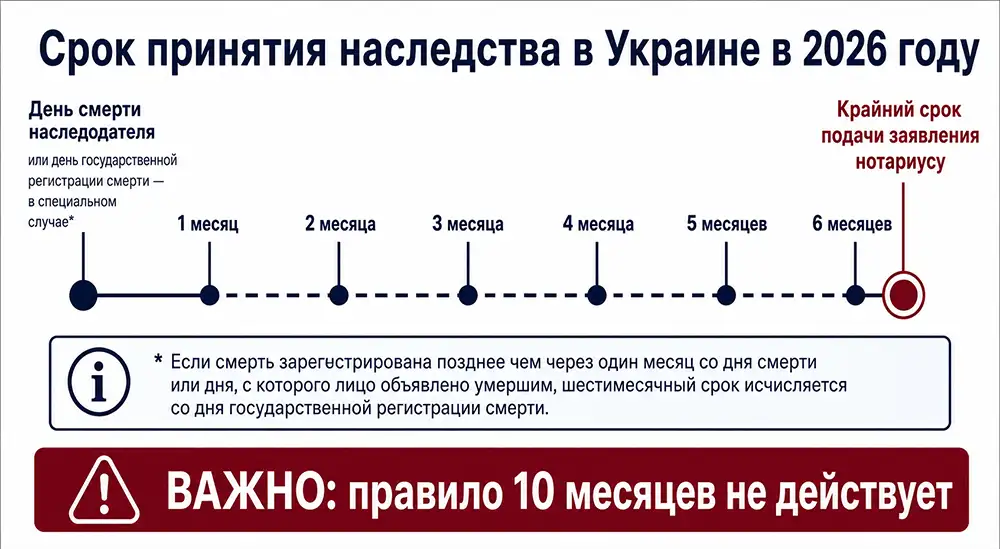 шкала срока принятия наследства в Украине