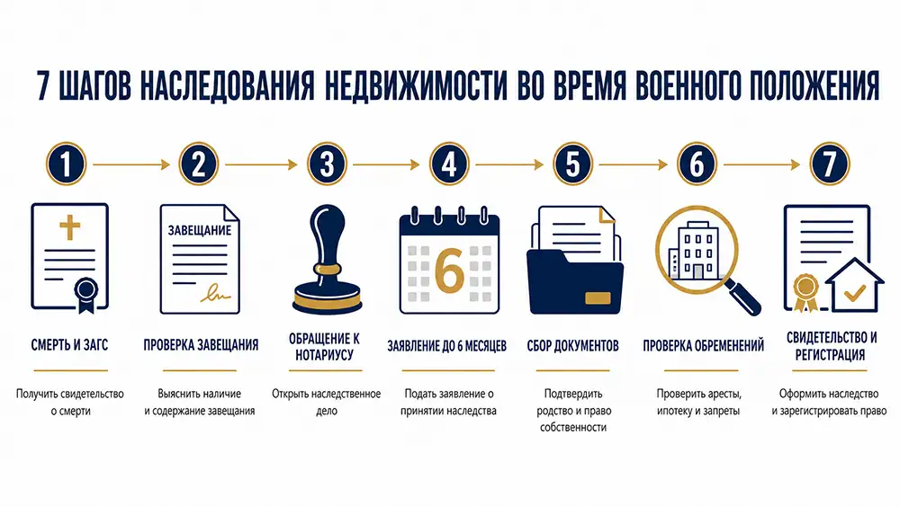семь шагов наследования недвижимости во время военного положения