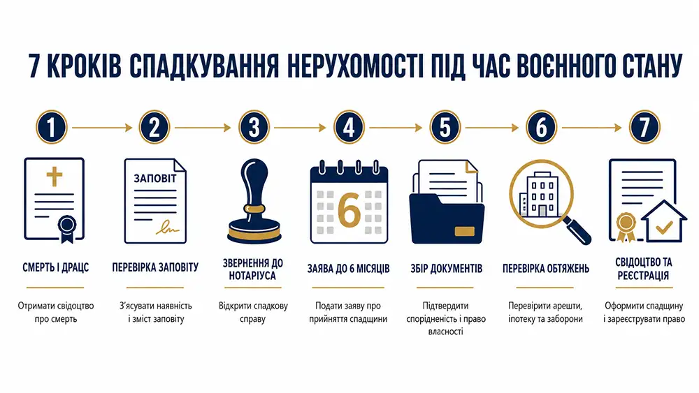 сім кроків спадкування нерухомості під час воєнного стану