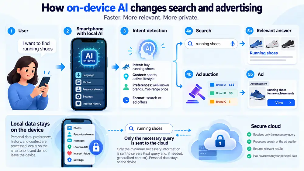 Infographic ‘How on-device AI changes search and advertising’