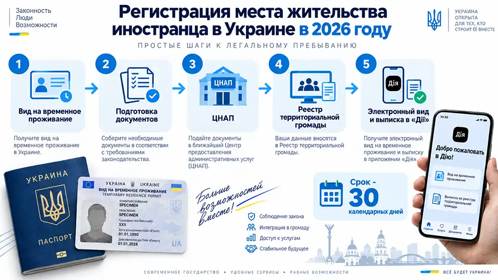 Регистрация места проживания иностранца в Украине