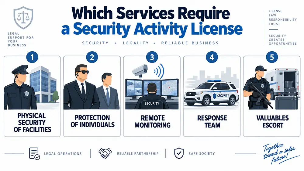 Services requiring a security activity license