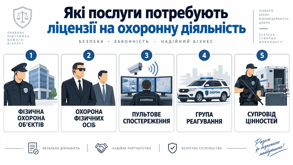 Які послуги потребують ліцензії на охоронну діяльність