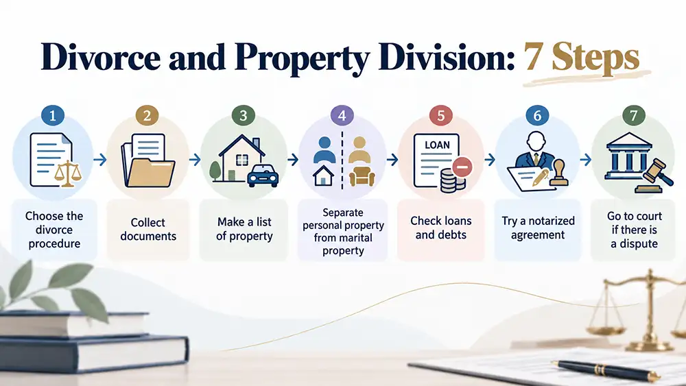 Divorce and property division: 7 steps