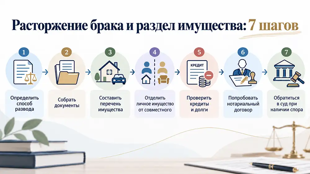 Расторжение брака и раздел имущества: 7 шагов