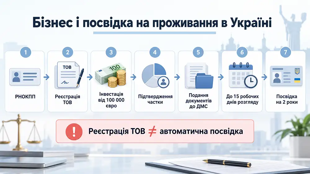 інфографіка «Бізнес і посвідка на проживання в Україні
