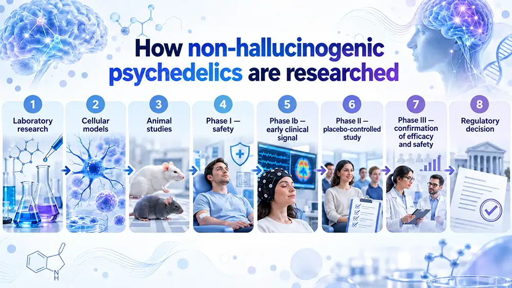 Infographic - How non-hallucinogenic psychedelics are studied