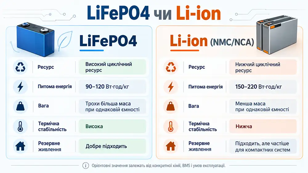LiFePO4 чи Li-ion