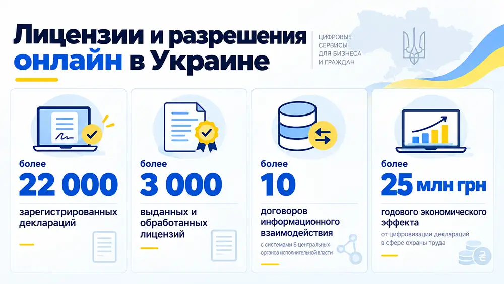 инфографика «Лицензии и разрешения онлайн в Украине
