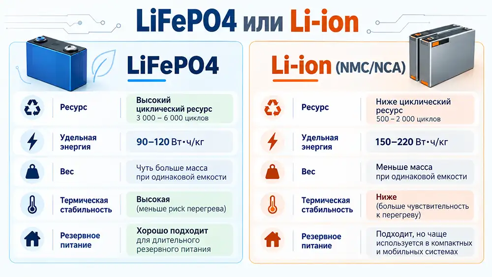 LiFePO4 или Li-ion