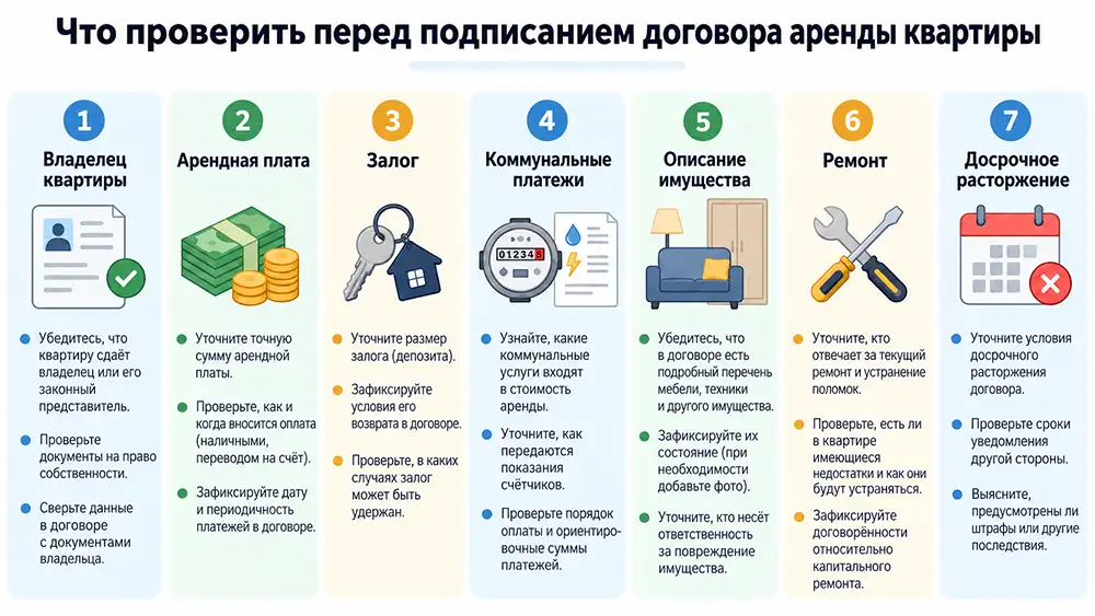Что проверить перед подписанием договора аренды квартиры