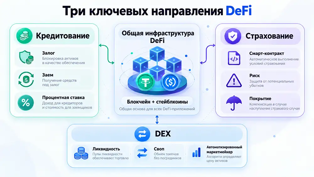 Три ключевых направления DeFi