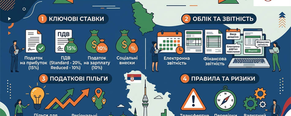 Податки для бізнесу в Сербії: повний огляд податкової системи, ставок, звітності, пільг і ризиків