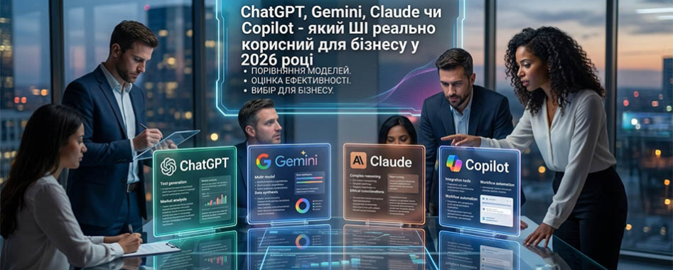 ChatGPT, Gemini, Claude чи Copilot – який ШІ реально корисний для бізнесу у 2026 році