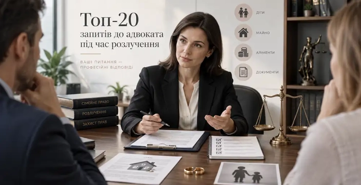 Топ-20 запитів до адвоката під час розлучення