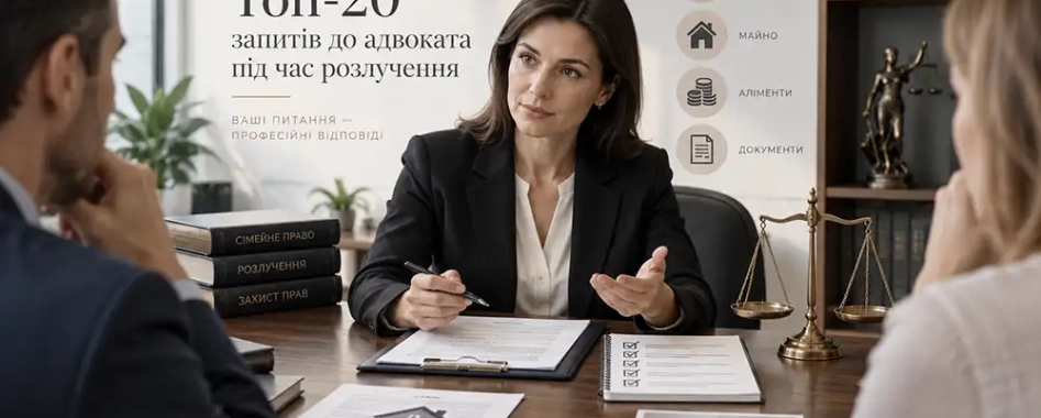 Топ-20 запитів до адвоката під час розлучення